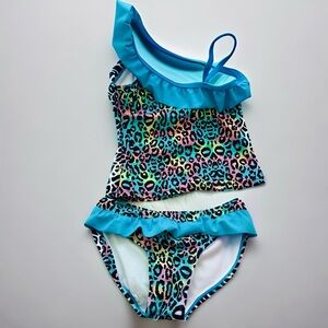 5 x $25 NWOT Off The Shoulder Leopard Print Ruffles Swim Set, 10
